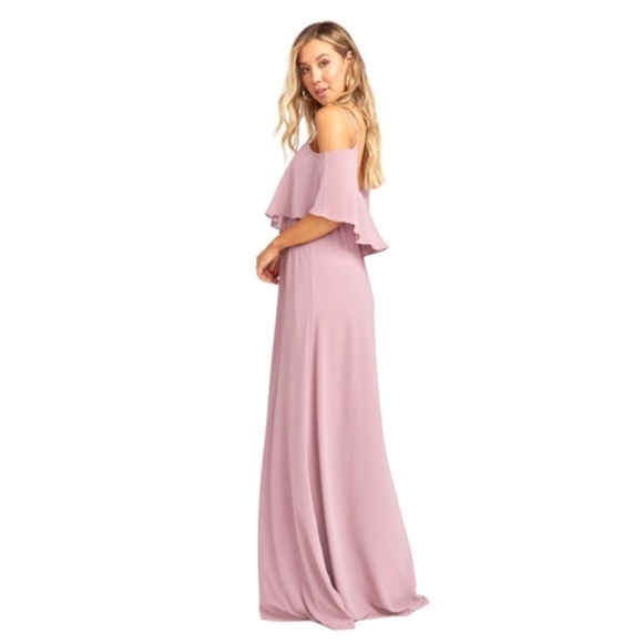 Show Me Your Mumu Antique Rose Chiffon Caitlin Ruffle Maxi Dress L - Picture 2 of 15